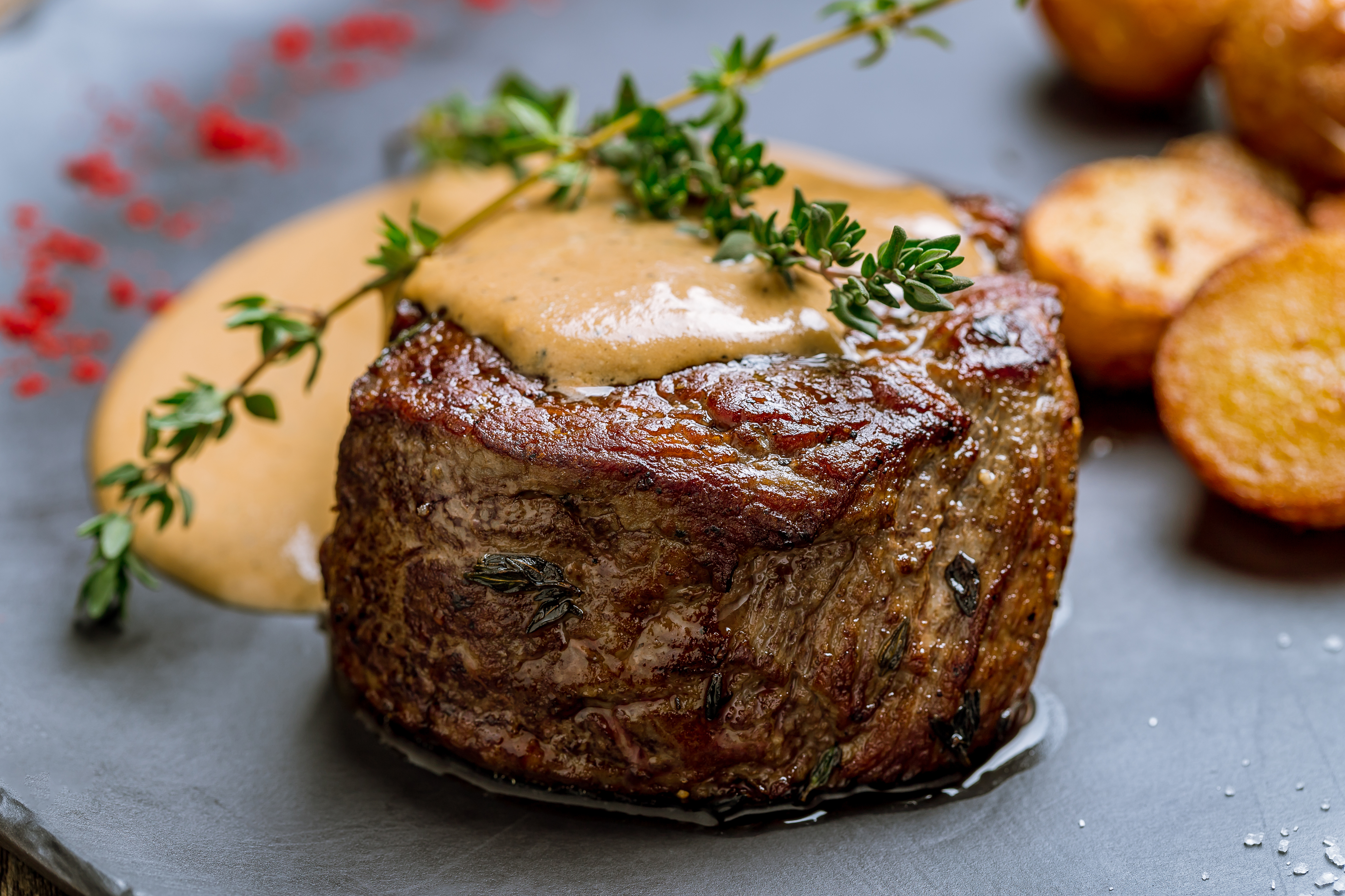 Filet Mignon with Mustard Sauce