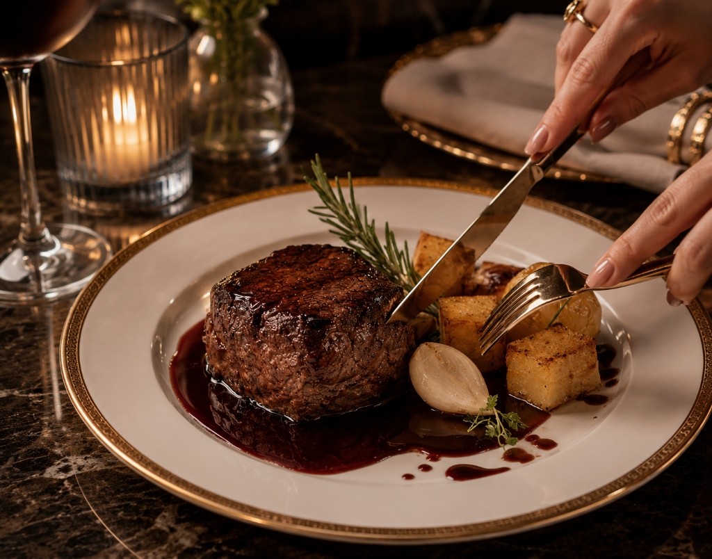 Filet Mignon with Red Wine Sauce